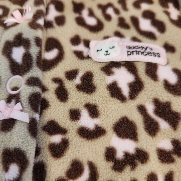 Carter's Micro Fleece Snap - Brown Pink Animal Print Kitty - Picture 2 of 6